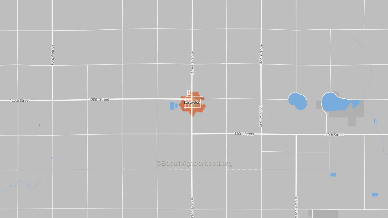 Bike Grade map of Kanawha, IA