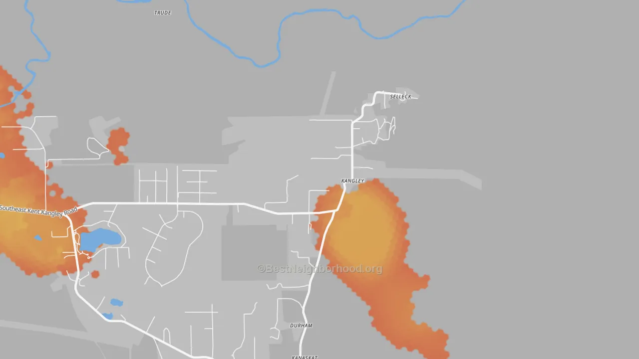 Bike Grade map of Kangley, WA