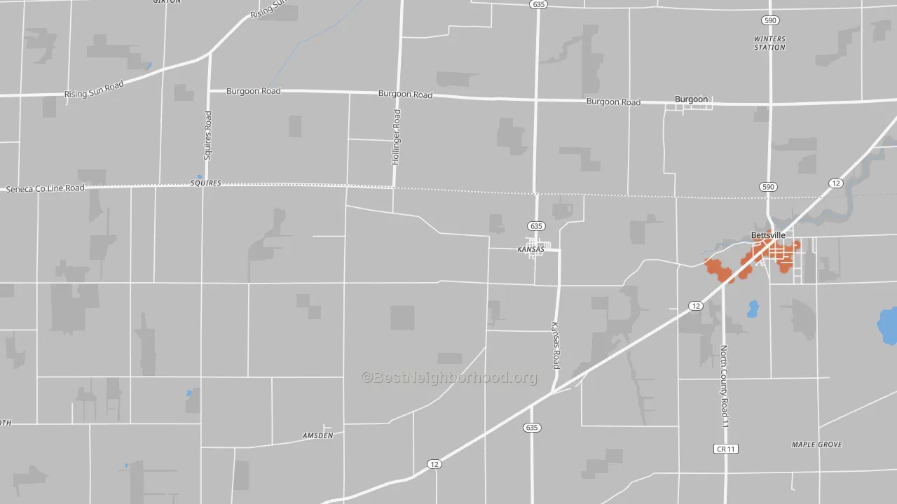 Bike Grade map of Kansas, OH