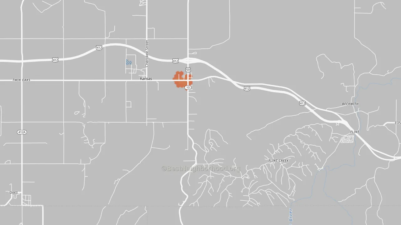 Bike Grade map of Kansas, OK