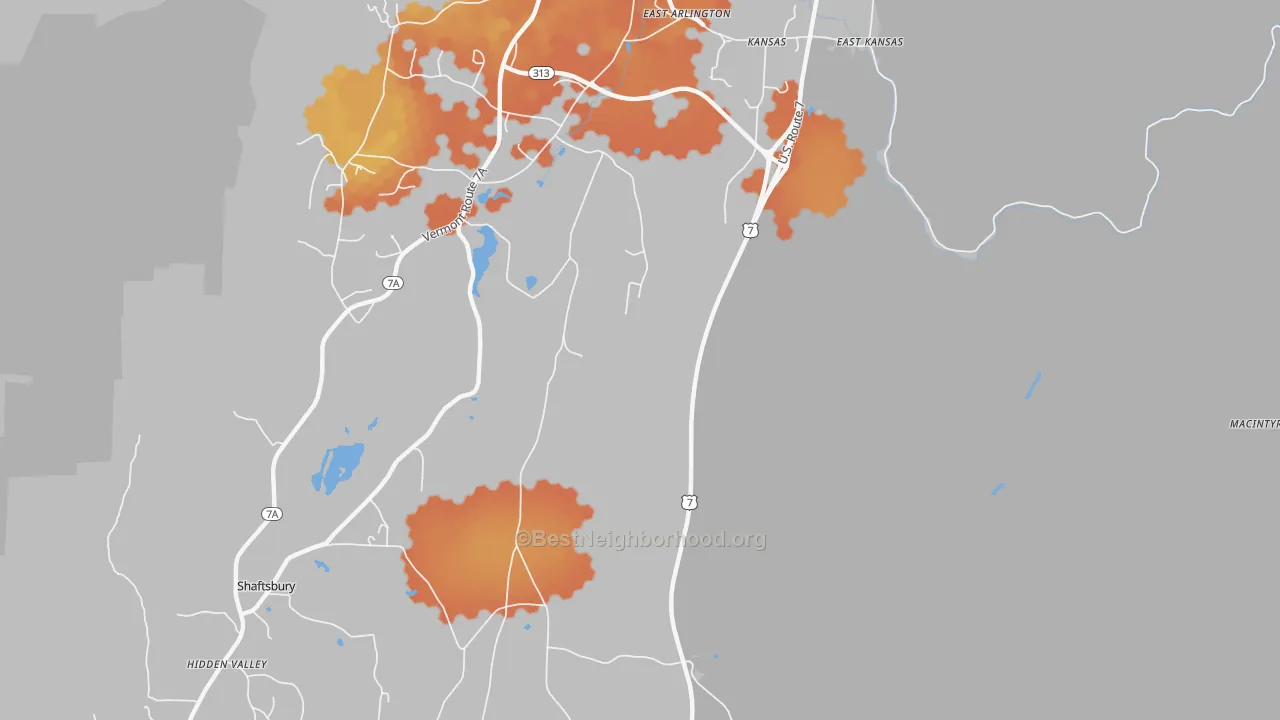 Bike Grade map of Kansas, VT