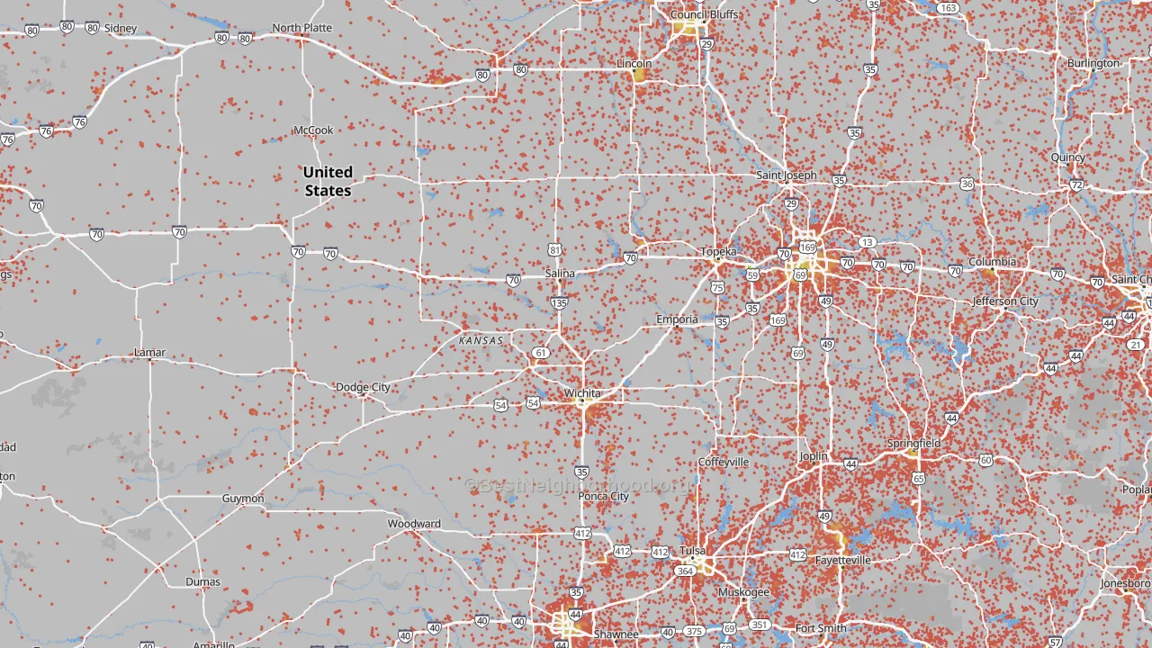 Bike Grade map of Kansas