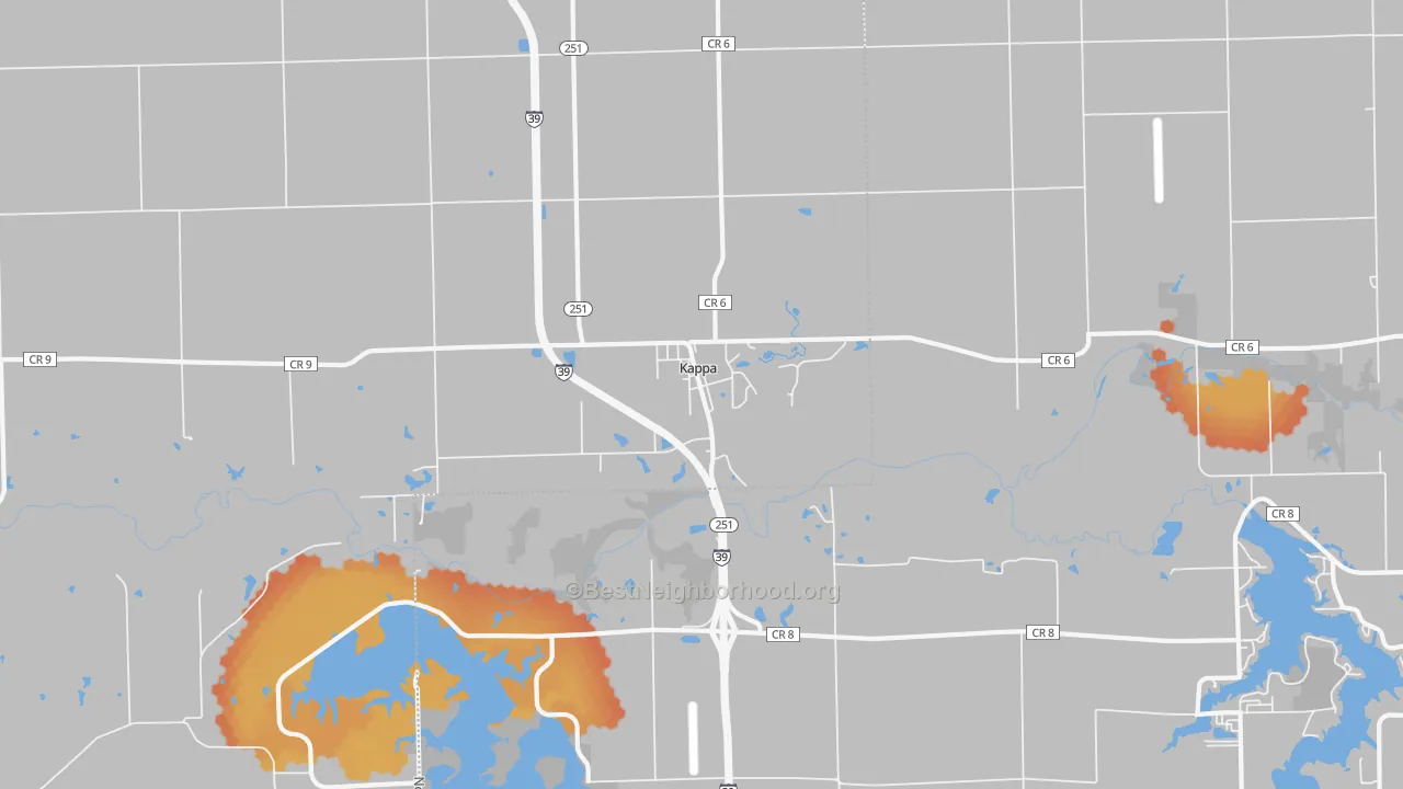 Bike Grade map of Kappa, IL