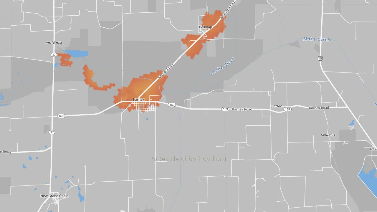 Bike Grade map of Karnak, IL