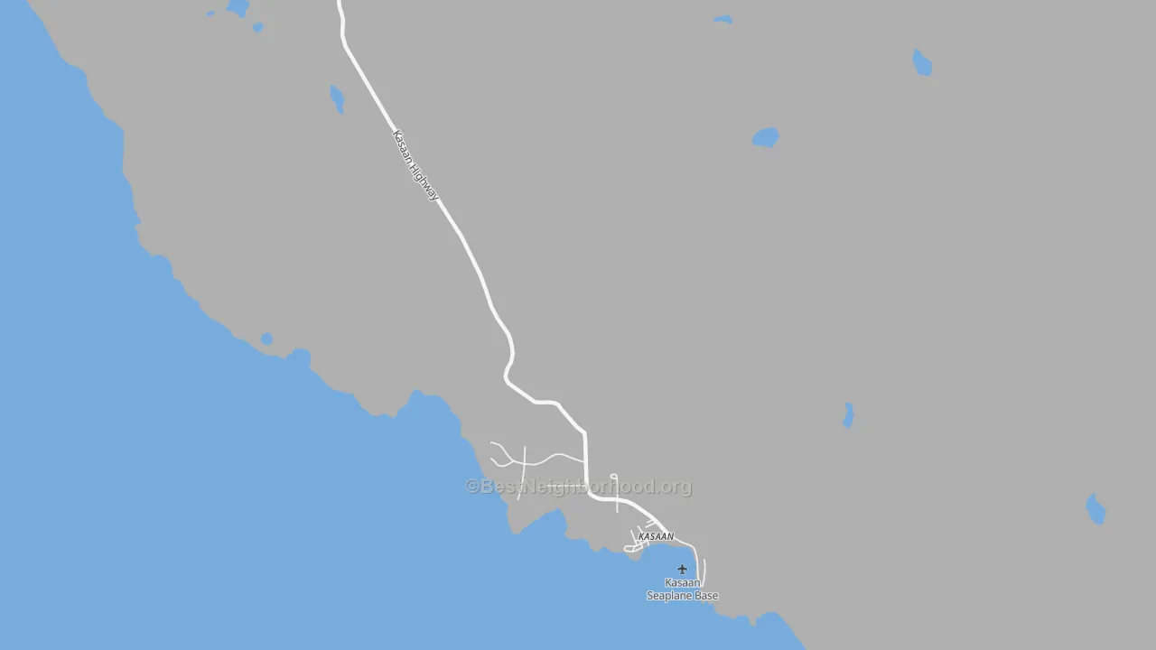 Bike Grade map of Kasaan, AK