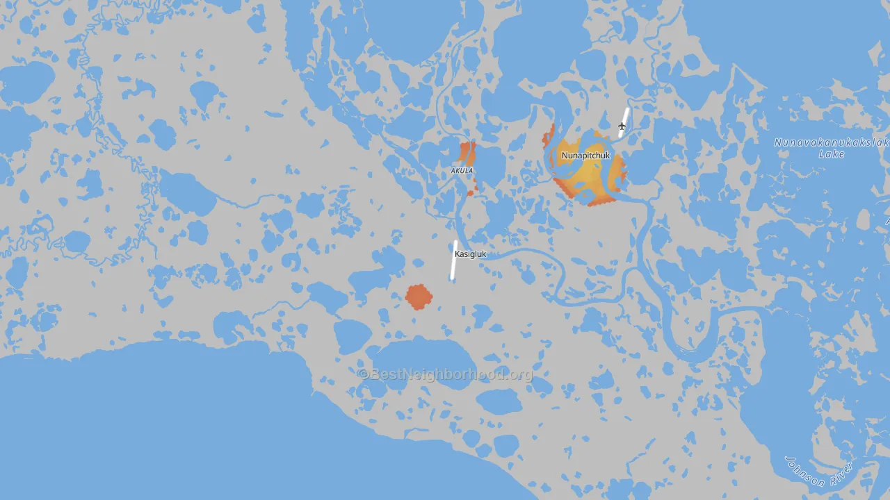 Bike Grade map of Kasigluk, AK