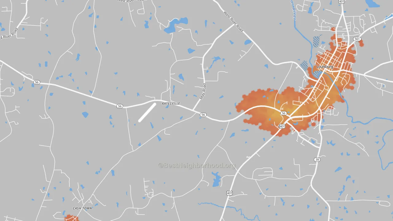 Bike Grade map of Katesville, NC