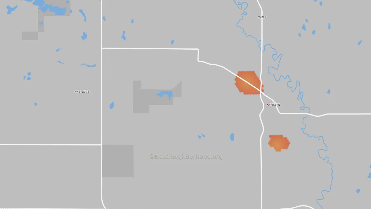 Bike Grade map of Kathryn, ND