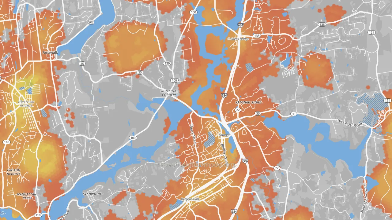 Bike Grade map of Katonah, NY