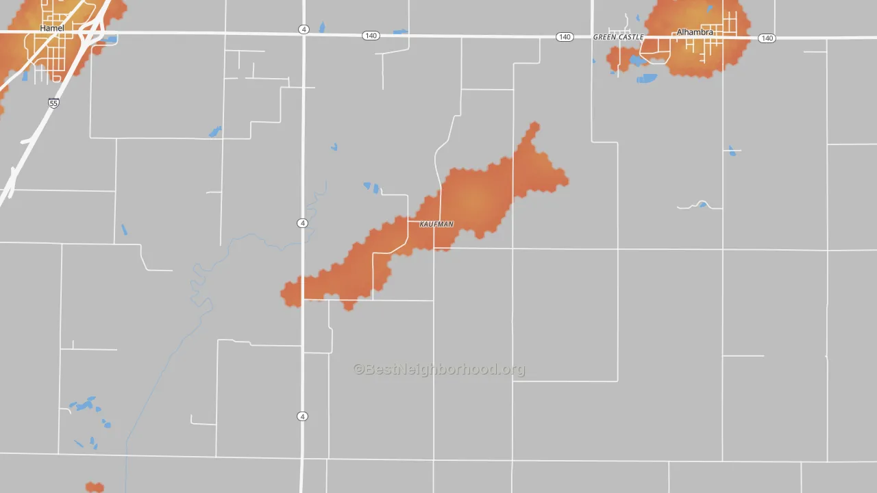 Bike Grade map of Kaufman, IL
