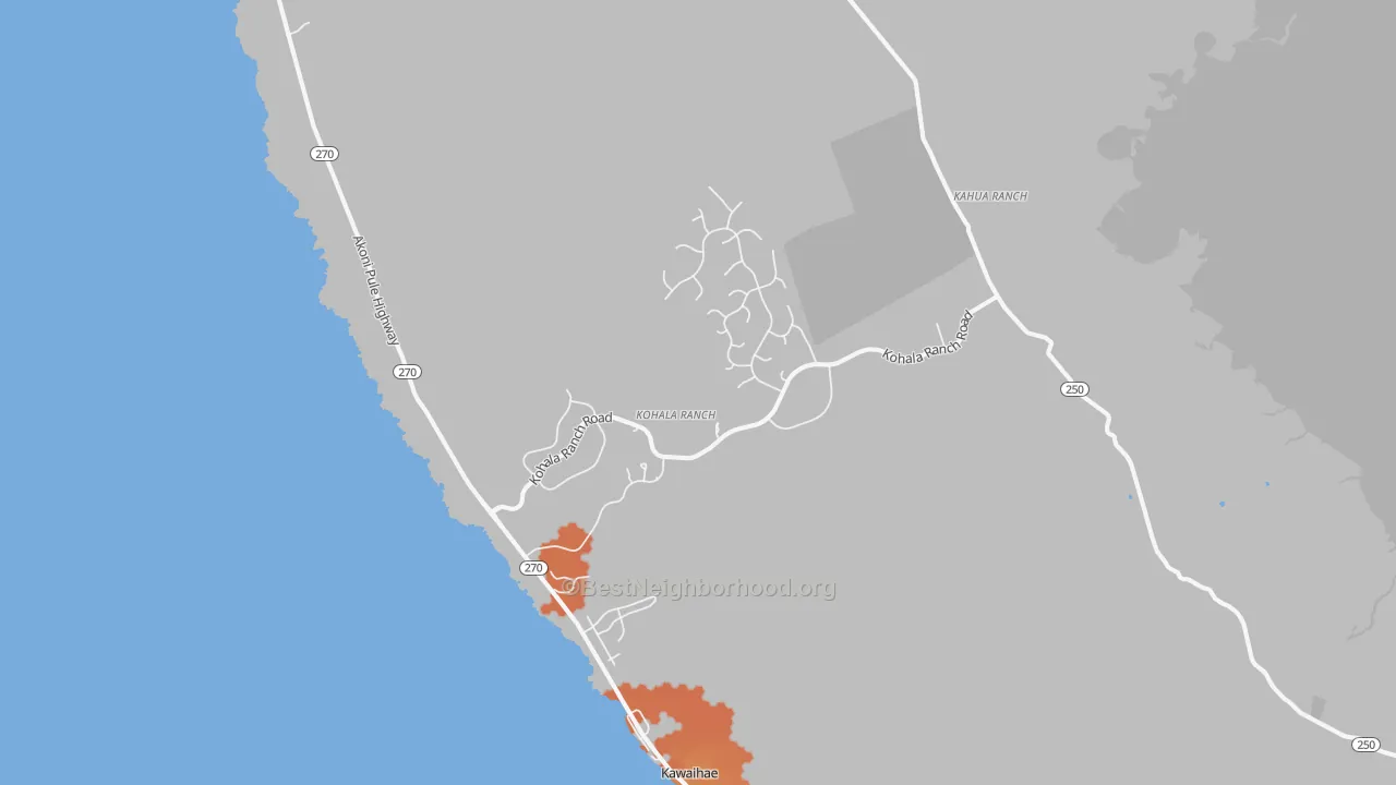 Bike Grade map of Kawaihae, HI