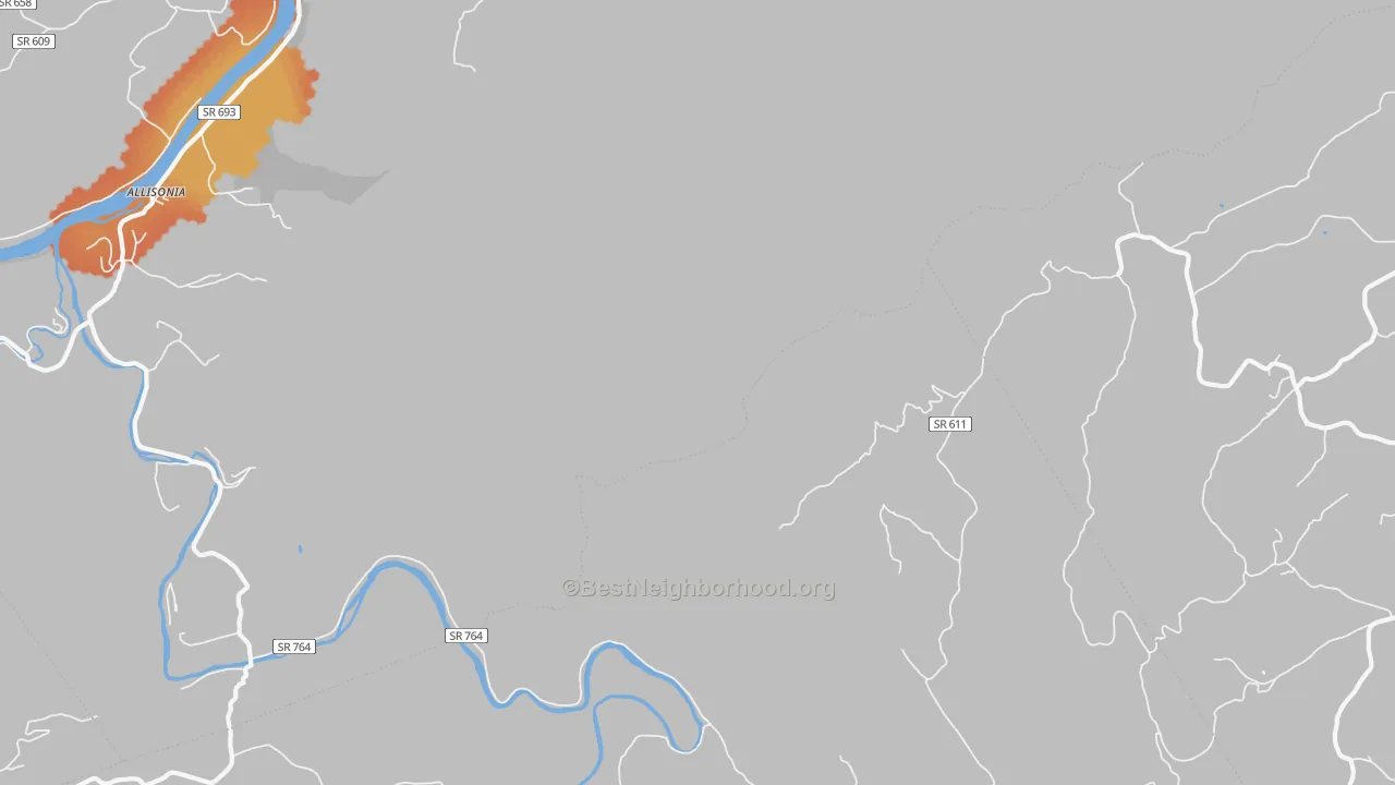Bike Grade map of Kayoulah, VA