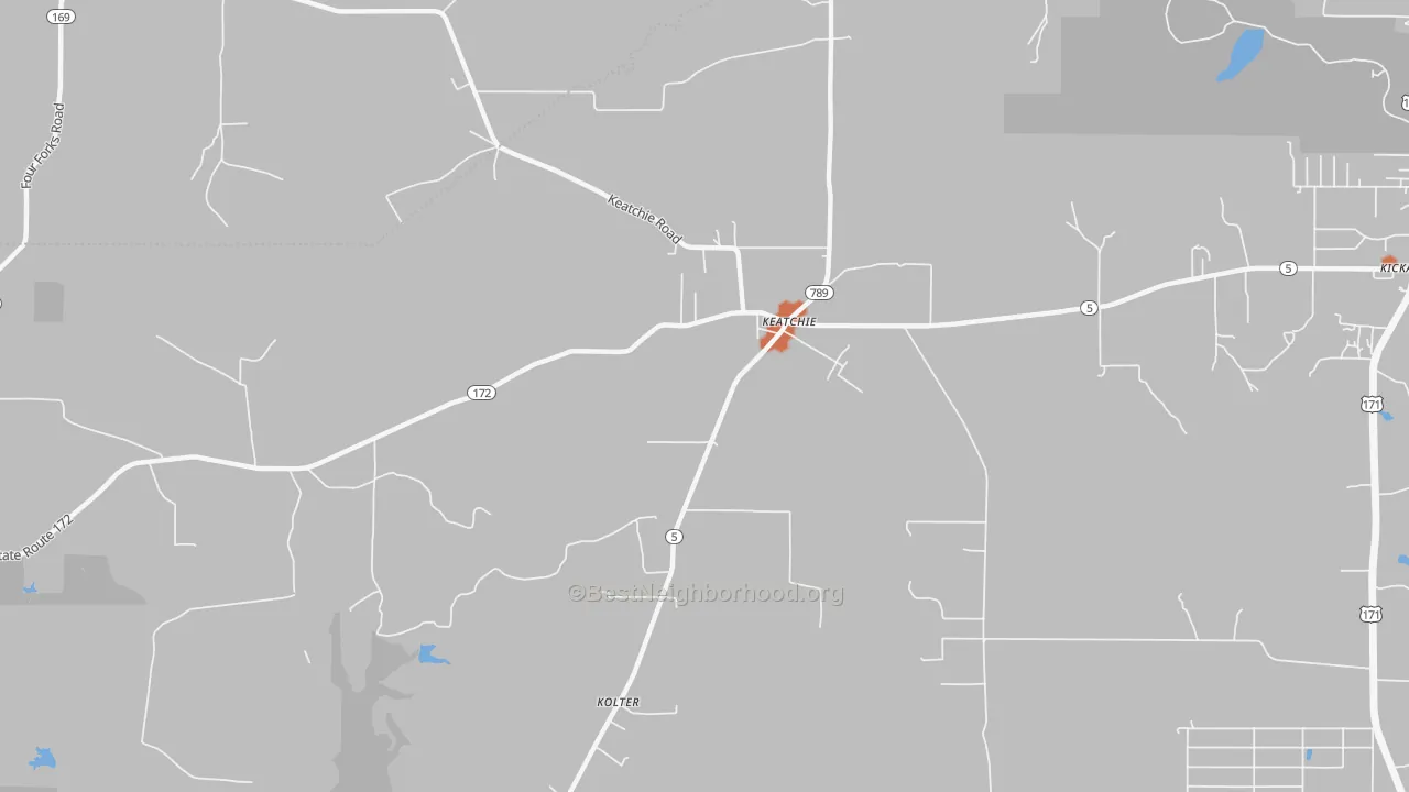 Bike Grade map of Keachi, LA