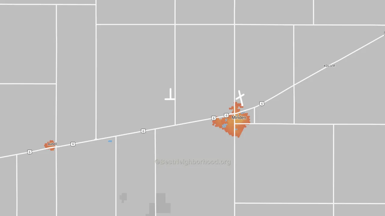 Bike Grade map of Kearney County, NE