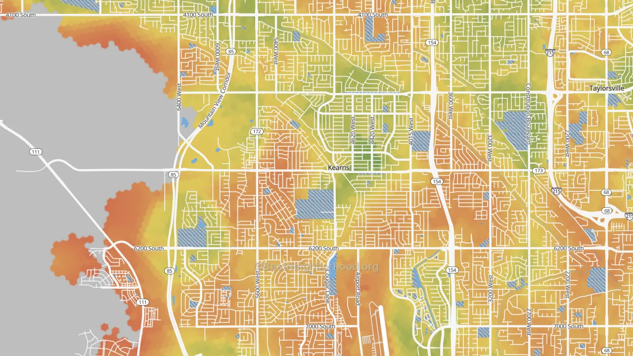 Bike Grade map of Kearns, UT