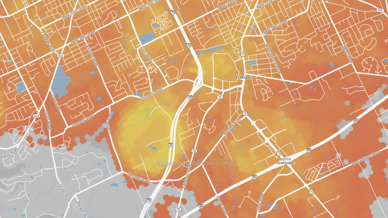 Bike Grade map of Kearsarge, PA