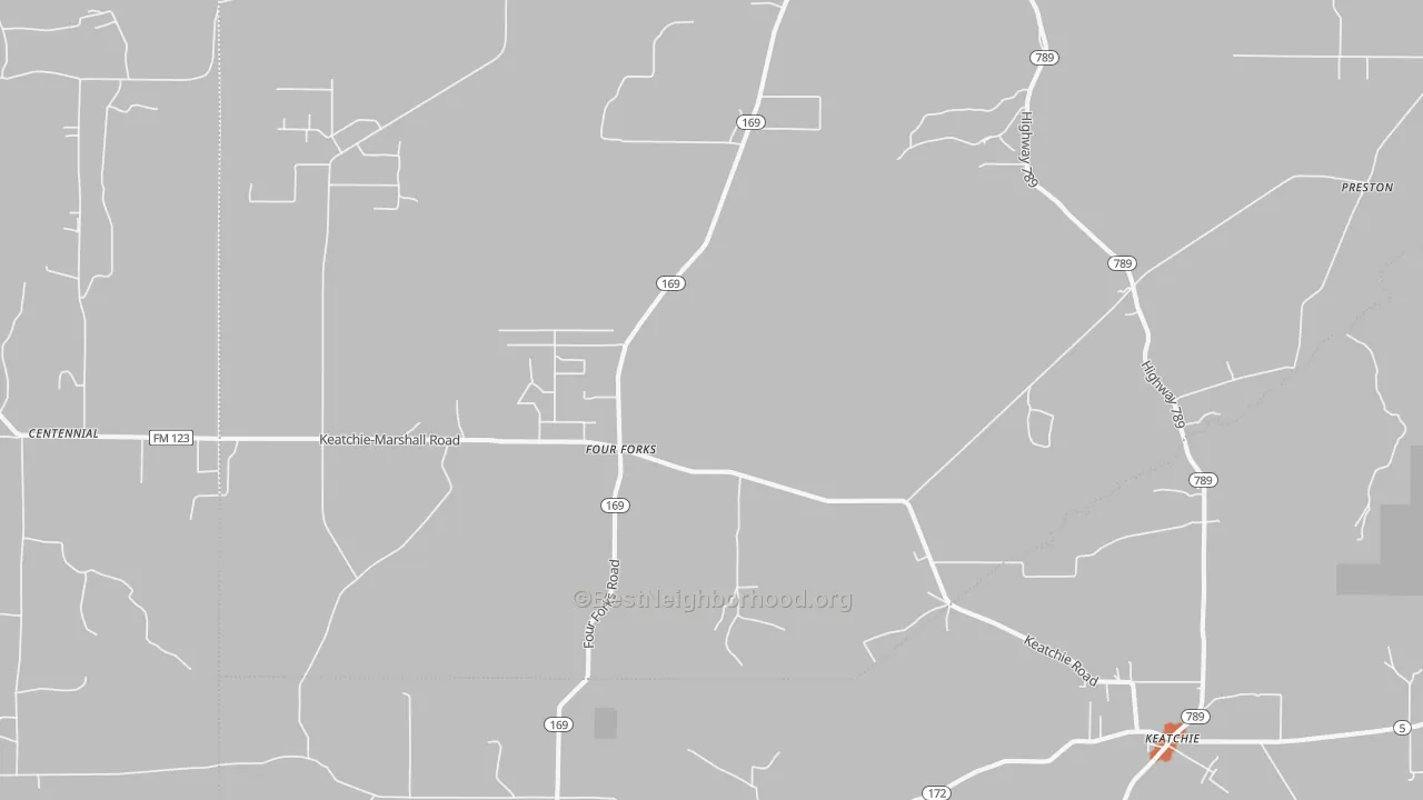 Bike Grade map of Keatchie, LA