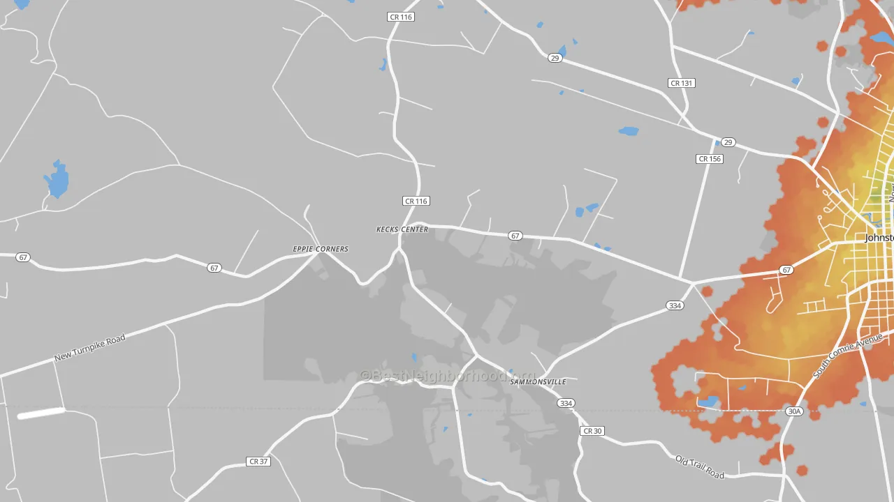Bike Grade map of Kecks Center, NY
