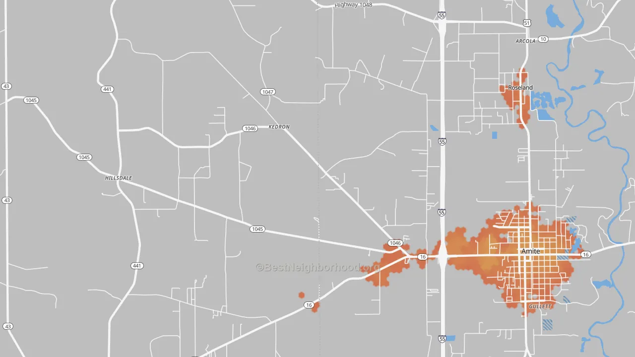 Bike Grade map of Kedron, LA