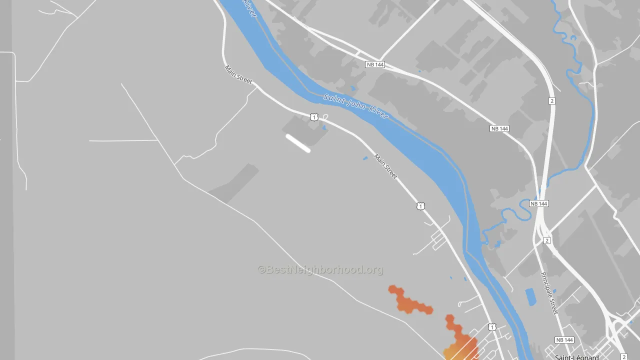 Bike Grade map of Keegan, ME