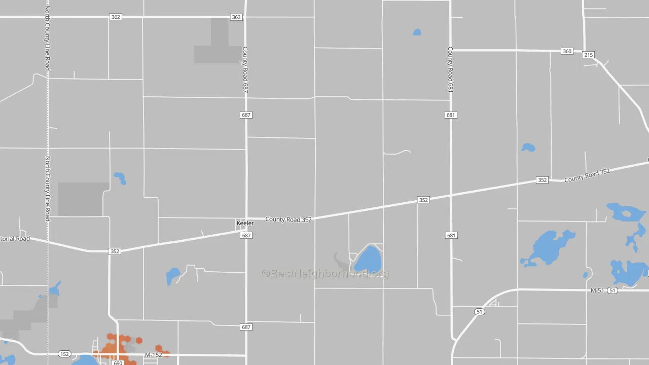 Bike Grade map of Keeler, MI
