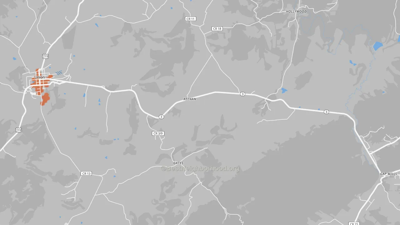 Bike Grade map of Keenan, WV