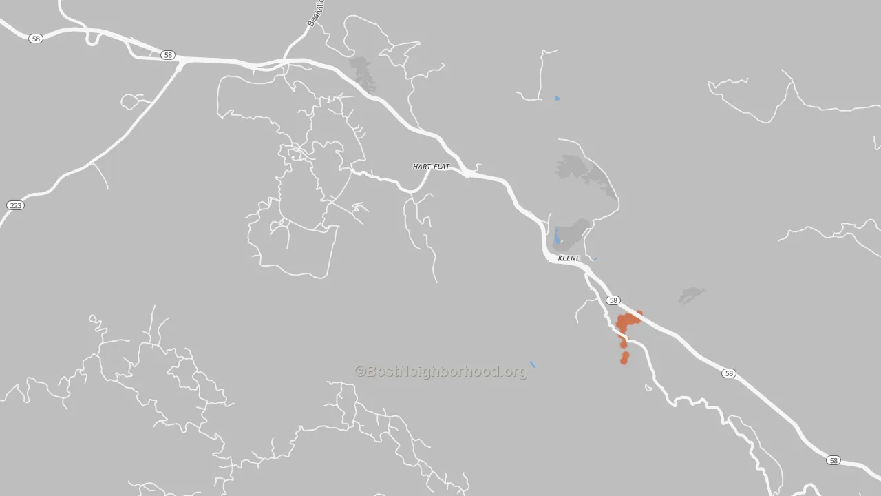 Bike Grade map of Keene, CA