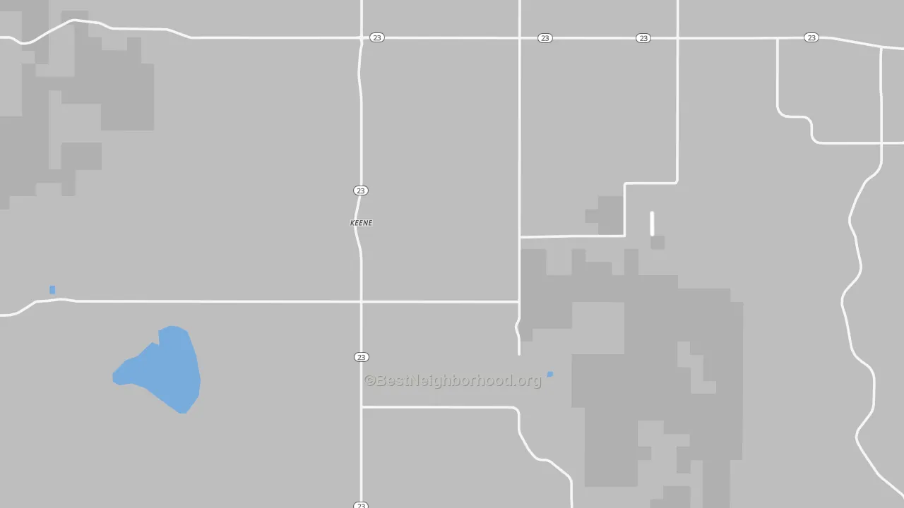 Bike Grade map of Keene, ND