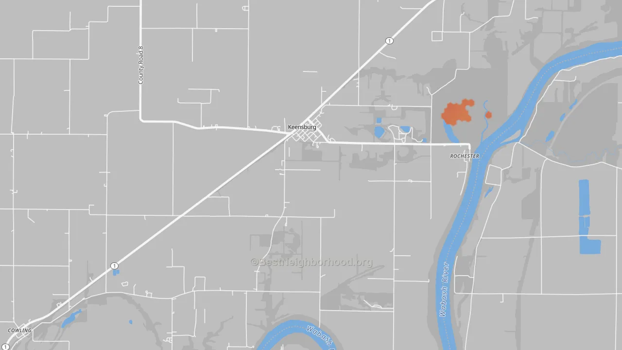 Bike Grade map of Keensburg, IL