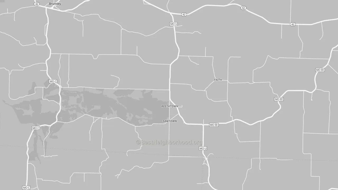 Bike Grade map of Keethtown, MO