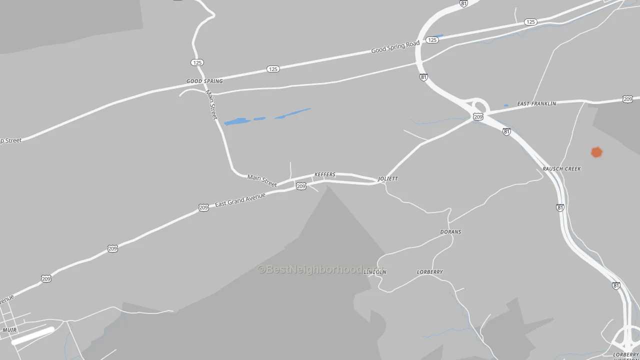 Bike Grade map of Keffer, PA