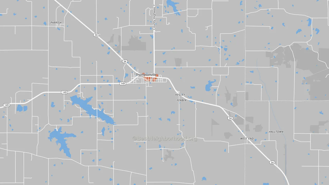 Bike Grade map of Kegley, IL
