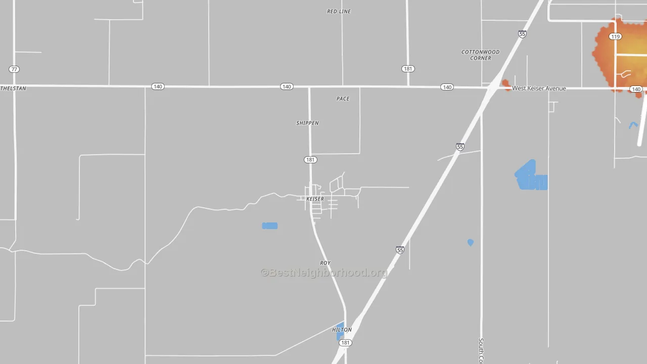 Bike Grade map of Keiser, AR