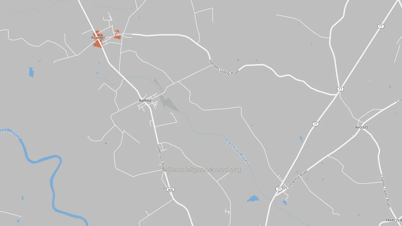 Bike Grade map of Kelford, NC