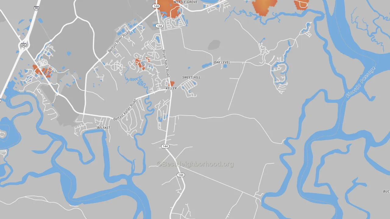 Bike Grade map of Keller, GA