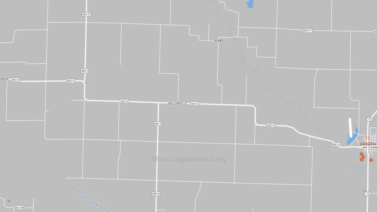 Bike Grade map of Kellerville, MO