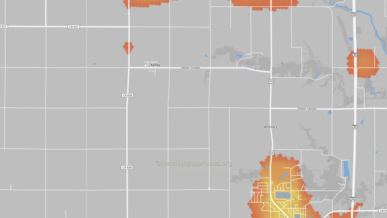 Bike Grade map of Kelley, IA