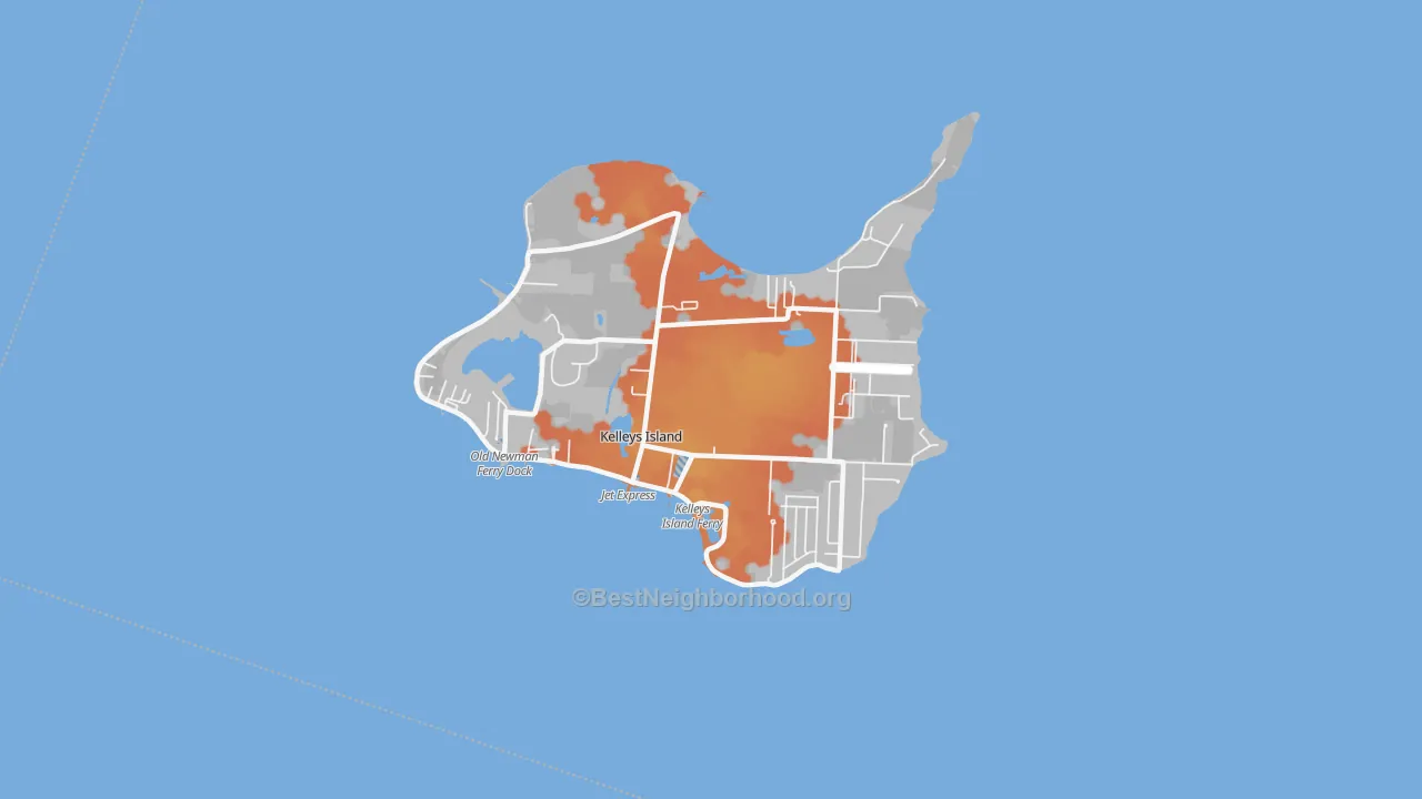 Bike Grade map of Kelleys Island, OH