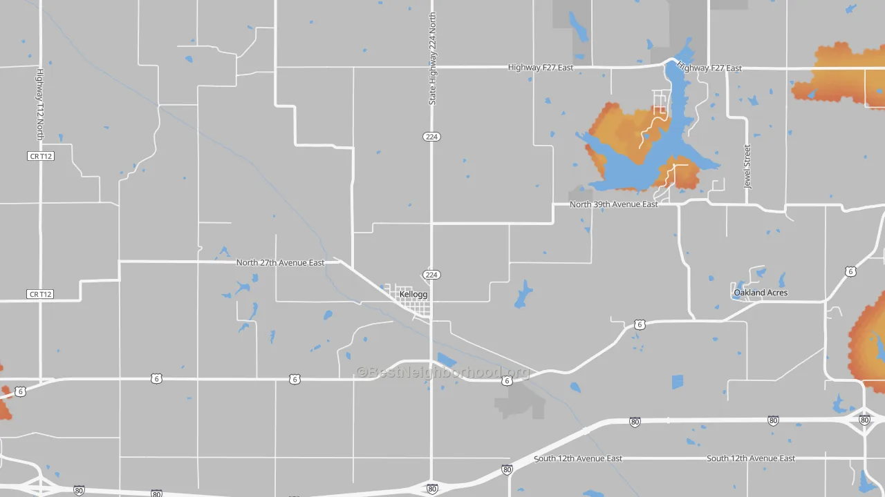 Bike Grade map of Kellogg, IA