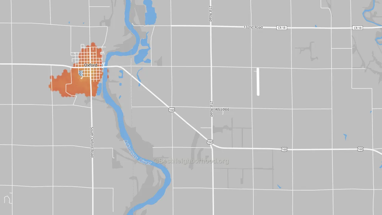 Bike Grade map of Kellogg, KS
