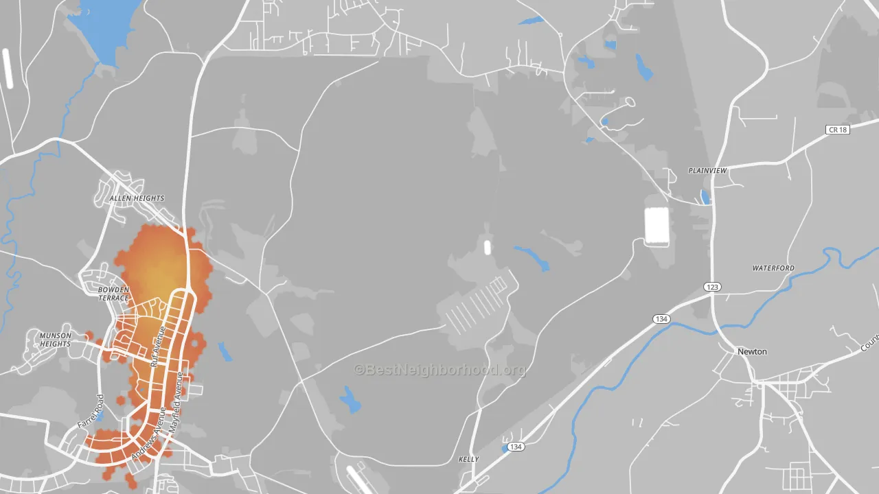 Bike Grade map of Kelly, AL