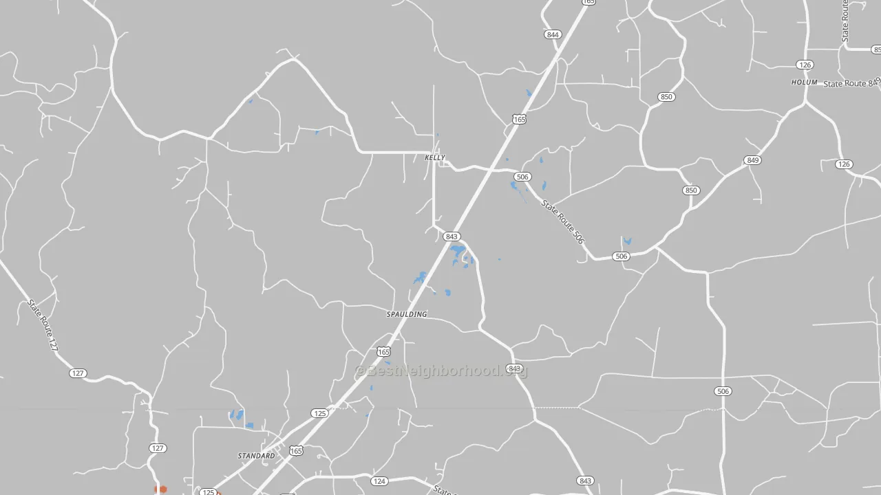 Bike Grade map of Kelly, LA