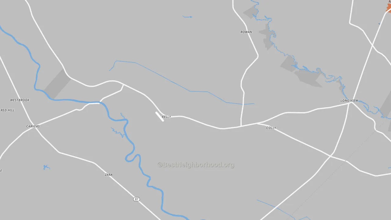 Bike Grade map of Kelly, NC