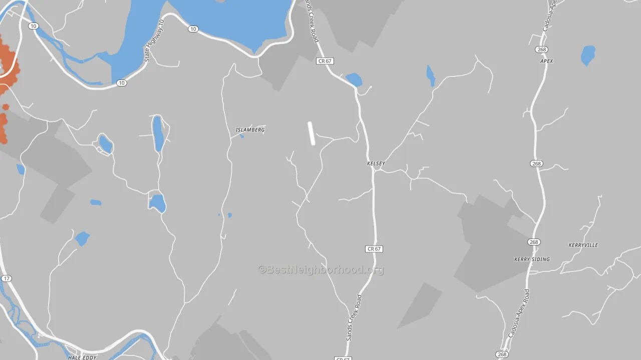 Bike Grade map of Kelsey, NY