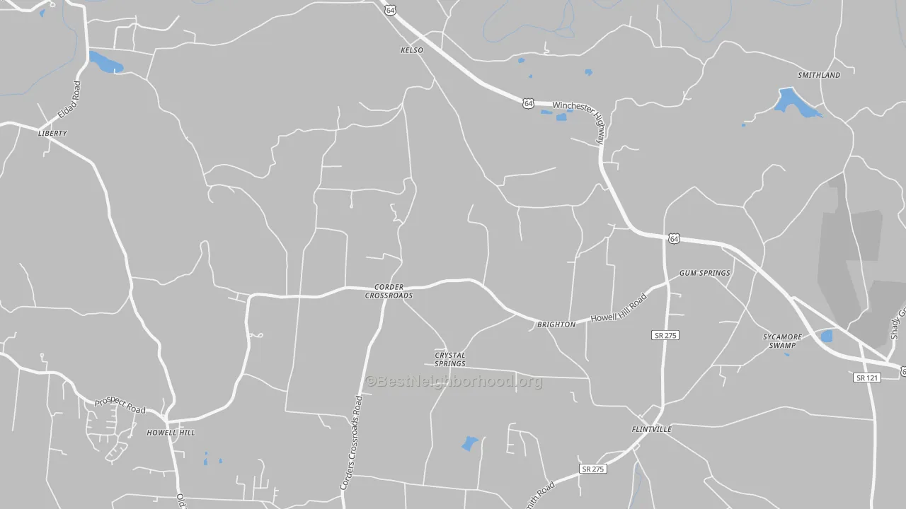 Bike Grade map of Kelso, TN