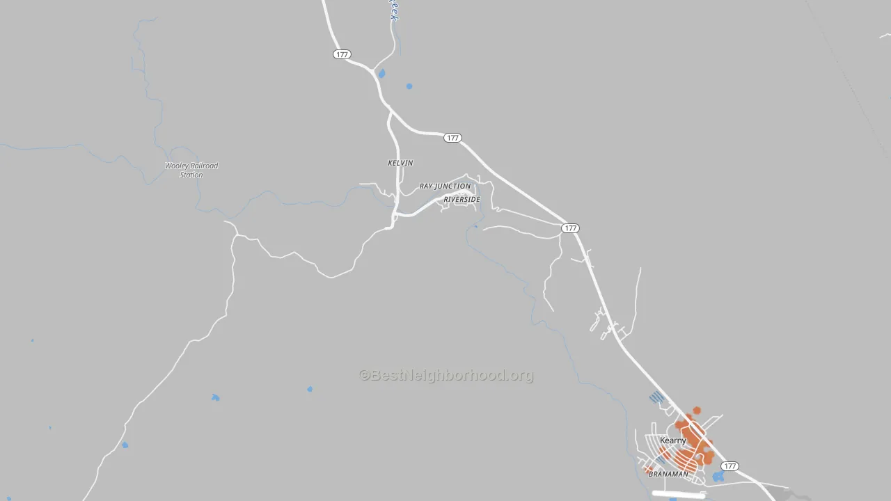 Bike Grade map of Kelvin, AZ