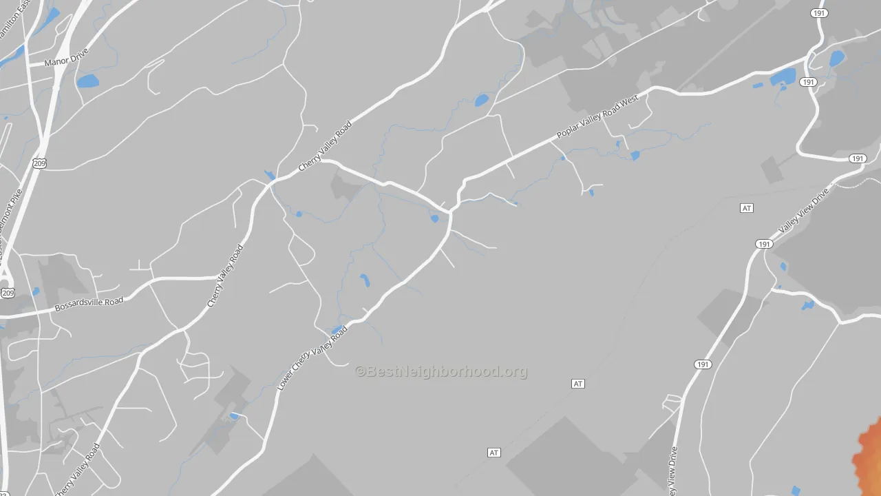 Bike Grade map of Kemmererville, PA