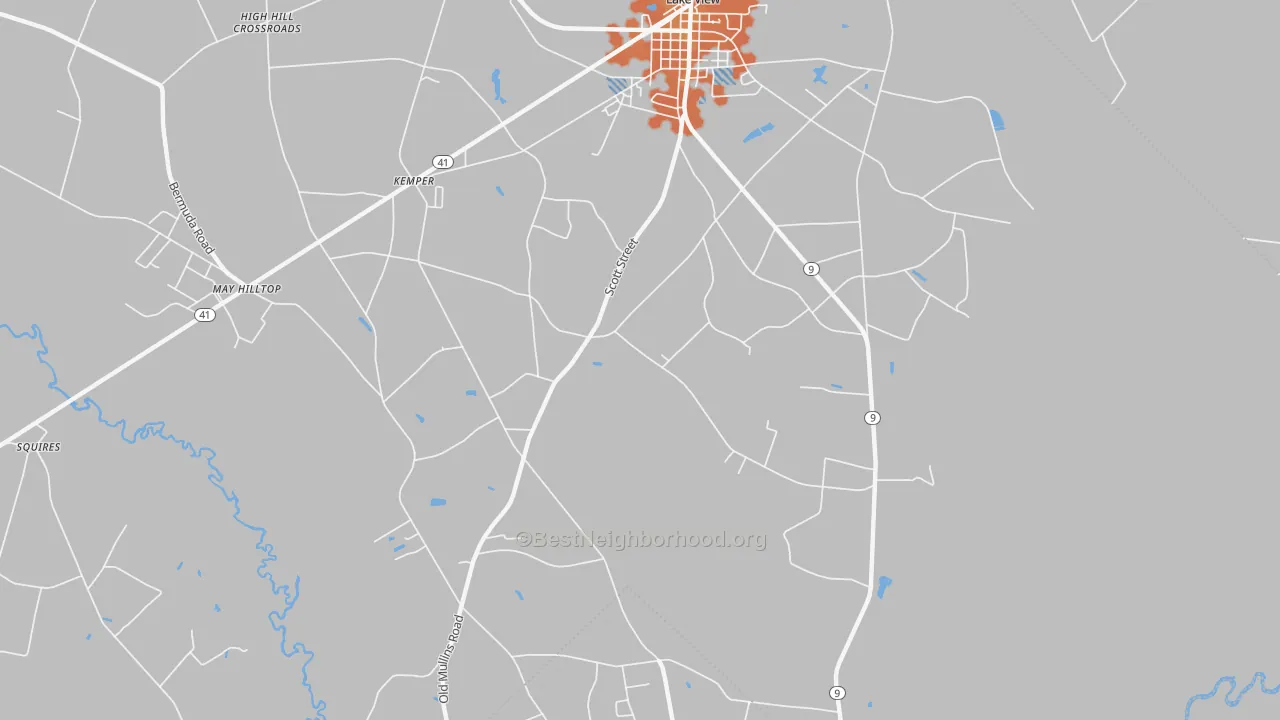Bike Grade map of Kemper, SC