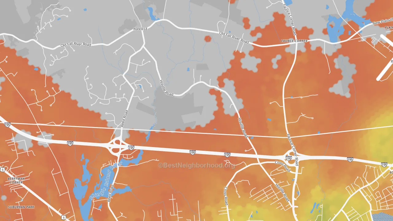 Bike Grade map of Kempton Croft, MA