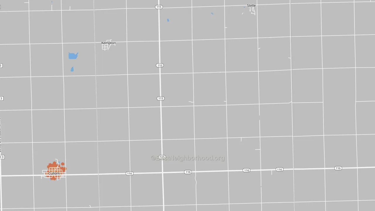 Bike Grade map of Kempton, IL